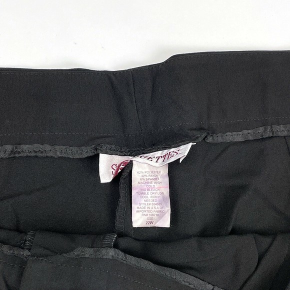 NWOT Silhouettes Women's Size 22W Black Semi Stretch Casual Dress Pants - Picture 2 of 8